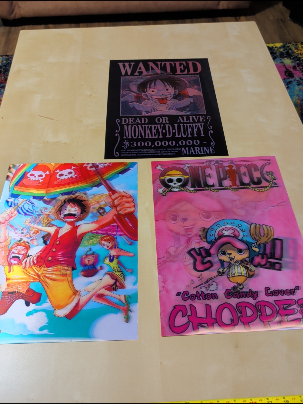 One Piece Luffy 3D LENTICULAR POSTER SET(3) 15 1/2 x 11 1/2 New